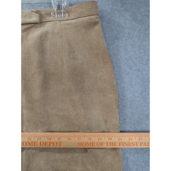 Bagatelle Leather Skirt Womens Size 14 Tan Suede Straight Zipper in the Front - Picture 4 of 13